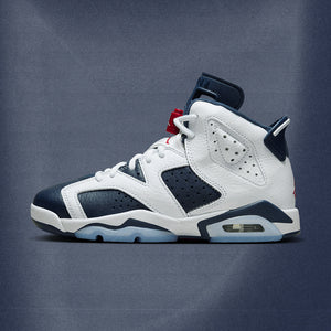 AIR JORDAN 6 RETRO 'OLYMPIC' (GS) - WHITE/VARSITY RED