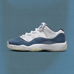 AIR JORDAN 11 RETRO LOW 'DIFFUSED BLUE' (GS) - WHITE/MIDNIGHT NAVY