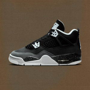 AIR JORDAN 4 RETRO 'FEAR' (GS) - BLACK/WHITE