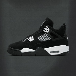 AIR JORDAN 4 RETRO 'WHITE THUNDER' (GS) - BLACK/WHITE