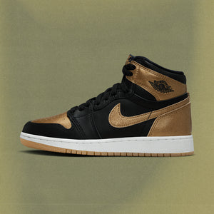 AIR JORDAN 1 RETRO HIGH OG (GS) - BLACK/METALLIC GOLD