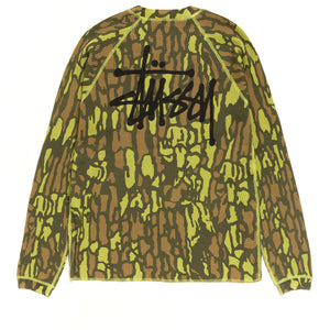 Stussy Raglan Thermal Basic Stock - Tree Bark Camo