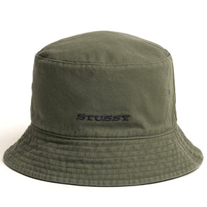 Stussy Reversible Stock Bucket Hat - Black/Olive