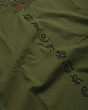 Pleasures Knight Overdyed Heavyweight Tee - Olive