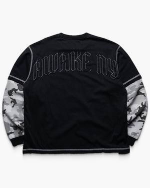 Awake NY Skyline Waffle L/S Shirt - Black