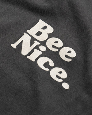 Politics Busy Being Nice Classic Tee - Vintage Black/Cream - detail
