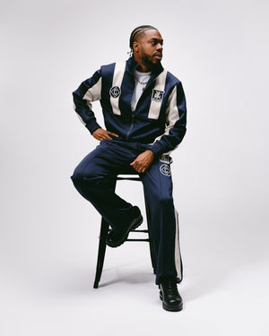 Criminal Damage Panel FC Track Pants - Navy/Cream