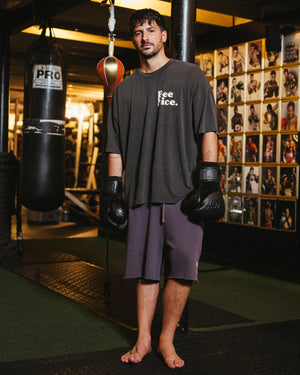 Politics Busy Being Nice Fleece Shorts - Washed Plum
