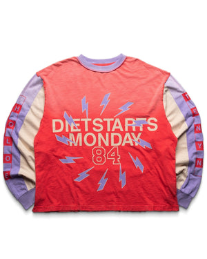 Diet Starts Monday Bolt Panel Long Sleeve - Red/Purple - front