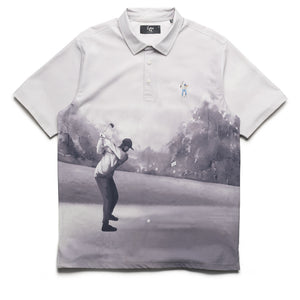 Eastside Golf Canvas Print Snap Placket Polo - Cool Grey Tonal