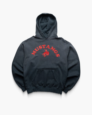 One Of These Days Good Luck Mustangs Hoody - Sun Faded Black