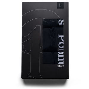 Politics Core Serif Logo Boxer Briefs (3 Pack) - Black