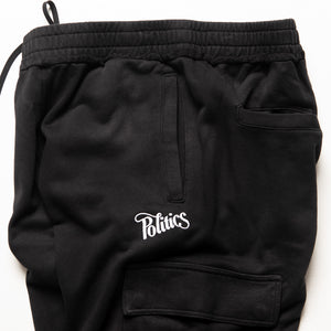 Politics x Pleasures Spiral Cargo Sweatpants - Black