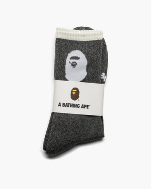 A Bathing Ape Ape Head Line Socks - Black