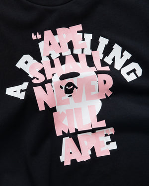 A Bathing Ape Ape Shall Never Kill Ape College Tee - Black