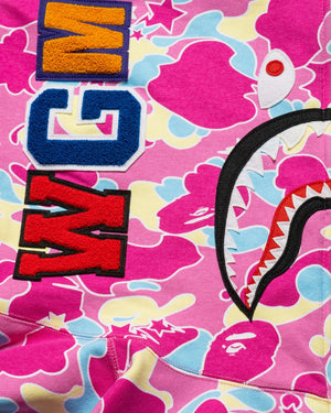 A Bating Ape Sta Camo Shark Full Zip Hoodie - Pink
