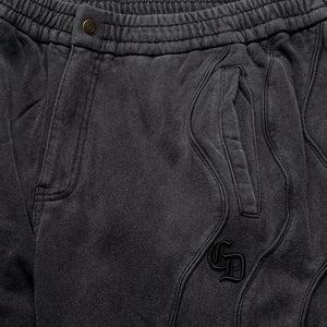 Criminal Damage Wavy Seam Training Pants - Washed Black