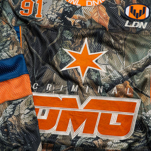Criminal Damage Woodland Scene Sports Mesh Top - Green/Orange