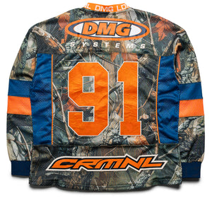 Criminal Damage Woodland Scene Sports Mesh Top - Green/Orange