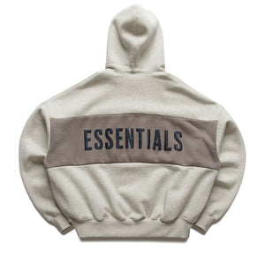 Fear Of God Essentials Cropped Relaxed Paneled Hoodie - Vanilla Heather/Seal