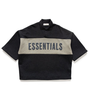 Fear Of God Essentials Cropped Paneled Polo - Iron Grey Heather/Seal Heather