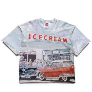 Ice Cream Storefront Knit Tee - White