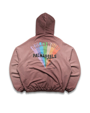 Palm Angels Neon Boulevard Back Hoodie - Brown