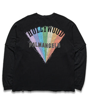 Palm Angels Neon Boulevard Double Layer L/S Tee - Anthracite