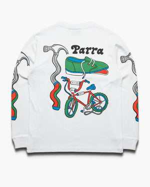 Parra Bike Hammer L/S T-Shirt - White