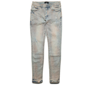 Purple Brand Low Rise Skinny Leg Pink Mud Distressed Jean - Light Indigo