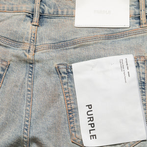 Purple Brand Low Rise Skinny Leg Pink Mud Distressed Jean - Light Indigo