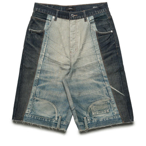 Purple Brand Upside Down Denim Shorts - Light Indigo/Mid Indigo