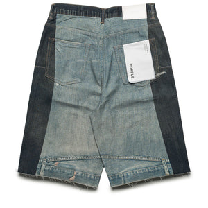 Purple Brand Upside Down Denim Shorts - Light Indigo/Mid Indigo