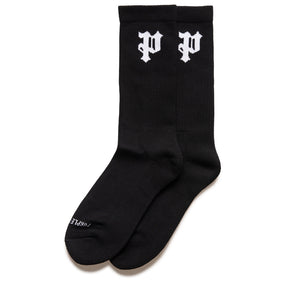 Purple Brand Core Gothic P Crew Socks - Black