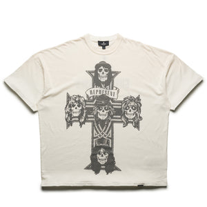 Guns N' Roses x Represent Cross Tee - Washed Ecru