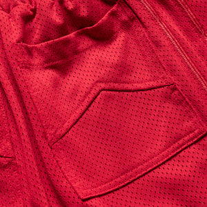Rhude Baggy Mesh Collegiate Logo Shorts - Red/Red