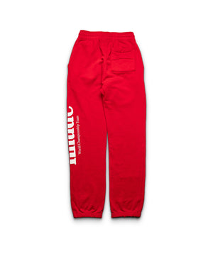 Rhude Desert Racing Script Cuffed Sweatpants - Washed Red/White