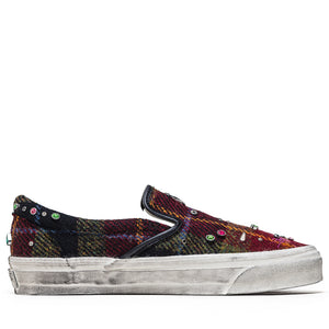 Harris Tweed x Vans LX Classic Slip On 98 - Red/Blue