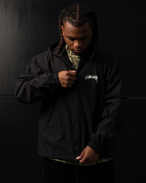 Stussy Waxed Cotton Beach Shell Jacket - Black