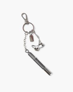 Nahmias Novelty Lighter & Cigarette Keychain - Silver